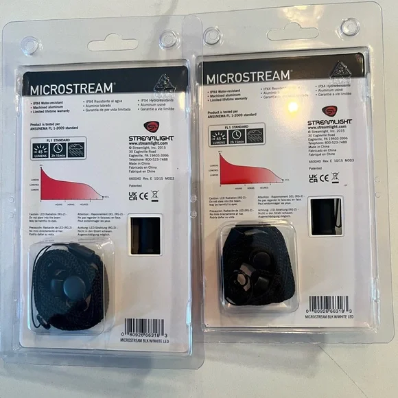 2 New Streamlifht MicroStream Black Flashlight - Picture 8 of 8